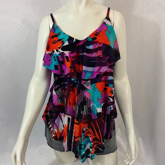 Magicsuit by Miraclesuit Cypress Rita Layered Tankini Bathing Suit Top Sz 16 NWT - Picture 1 of 8